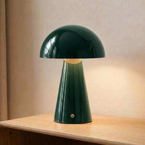 Lindby LED dobíjecí stolní lampa Nevijo, zelená, Ø20 cm, USB, stmívač, stmívatelný, Zelená, Obývací pokoj / jídelna, kov, Moderní