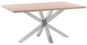 Dubový jídelní stůl Kave Home Argo 160 x 100 cm s nerezovou podnoží