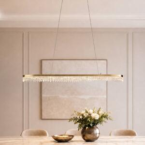 Milagro Lighting Závěsné světlo Preciosa, zlaté, kovové, délka 120 cm, Mosaz / zlato, Obývací pokoj / jídelna, kov, Moderní