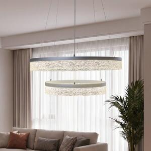 Milagro Lighting Závěsné světlo Gala, stříbrné, kov, Ø 60 cm, 4 000 K, Chrom / stříbro, Obývací pokoj / jídelna, kov, Moderní
