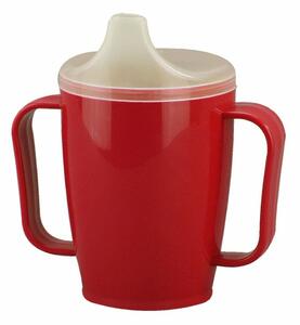 Hrnek s pítkem se dvěma víčky 250 ml, červená