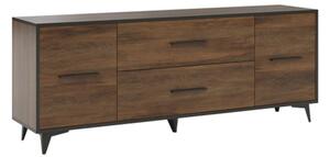 TV stolek RTV RTV2D2S Lilly LY05, 127-barva: shirin walnut / shirin walnut + černá Mirjan24 5903211125270