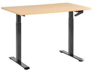 Manuálně výškově nastavitelný pracovní stůl DESTINES Černá/Světle hnědá 120 cm 72 cm