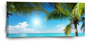 Sablio Obraz Pláž s palmami - 110x50 cm