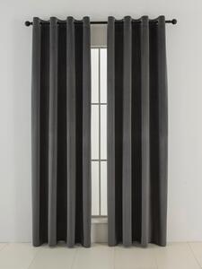 Sametové zatemňovací závěsy Cesar tmavě šedé - 140 x 160 cm (2ks) - kroužky