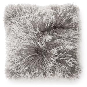 Skinnwille Home Collection Polštář Snowtop, tibetská kožešina, šedá, 40x40 cm
