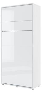 Sklápěcí postel BC-03 90x200 Bed-Concept, Rozměr postele: 90x200, Barva: bílá / bílý lesk, LED světlo s USB: bez LED světla s USB, Vnitřní osvětlení pod policemi: bez osvětlení políc 5902928409536