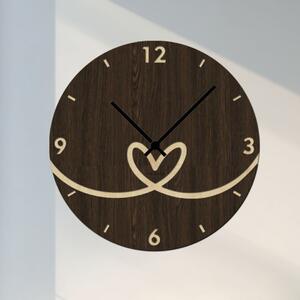 Dřevěné SRDCOVÉ hodiny na stěnu Zvolte barvu dekoru: Wenge | Velikost hodin: 35x35 | Barva ručiček: Černé