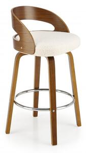 Barová židle- H110- Krémová/ Ořech