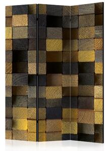 Paraván - Dřevěné kostky 135x172