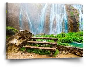 Sablio Obraz Posezení u vodopádu - 90x60 cm