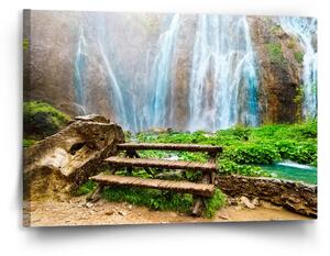 Sablio Obraz Posezení u vodopádu - 120x80 cm