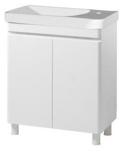 Kingsbath Vivace White Mini 55 koupelnová skříňka s umyvadlem, lesk