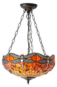 Endon 64076 - Lustr na řetězu Tiffany DRAGONFLY 3xE27/60W/230V pr. 41 cm