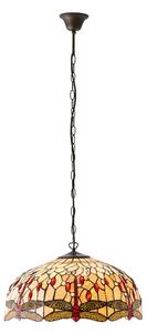 Endon 64079 - Lustr na řetězu Tiffany DRAGONFLY 3xE27/60W/230V pr. 50 cm