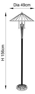 Endon 64041 - Stojací lampa Tiffany DARK STAR 2xE27/60W/230V pr. 49 cm