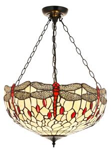 Endon 112251 - Lustr na řetězu Tiffany DRAGONFLY 3xE27/60W/230V pr. 50 cm