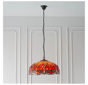 Endon 64082 - Lustr na řetězu Tiffany DRAGONFLY 3xE27/60W/230V pr. 50 cm