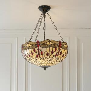 Endon 112251 - Lustr na řetězu Tiffany DRAGONFLY 3xE27/60W/230V pr. 50 cm
