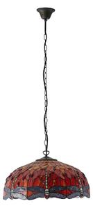 Endon 64082 - Lustr na řetězu Tiffany DRAGONFLY 3xE27/60W/230V pr. 50 cm