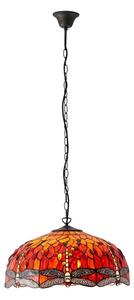 Endon 64082 - Lustr na řetězu Tiffany DRAGONFLY 3xE27/60W/230V pr. 50 cm