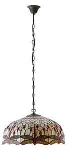 Endon 64079 - Lustr na řetězu Tiffany DRAGONFLY 3xE27/60W/230V pr. 50 cm