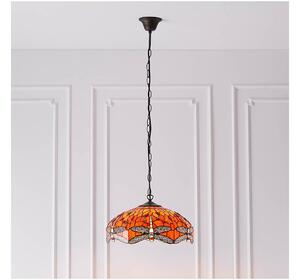 Endon 64081 - Lustr na řetězu Tiffany DRAGONFLY 3xE27/60W/230V pr. 41 cm