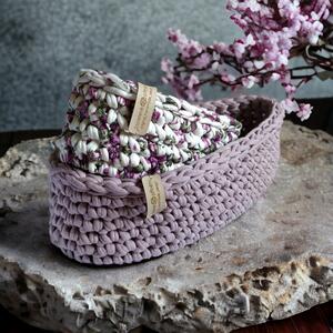 Set háčkovaných košíků / studené barvy Název: Lilac Blossoms