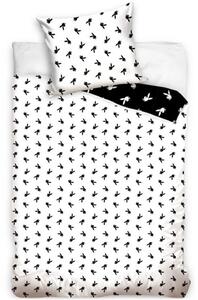 Bavlněné ložní povlečení Playboy - motiv Black & White - 100% bavlna - 70x90 cm + 140x200 cm