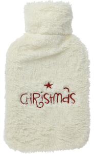 Termofor s beránkovým obalem Christmas bílá, 33 x 19 cm
