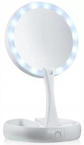 Pronett Skládací kosmetické zvětšovací zrcátko s LED podsvícením