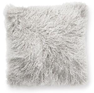 Skinnwille Home Collection Polštář Snowtop, tibetská kožešina, světle šedá, 40x40 cm