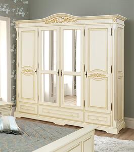 IBA Luxusní šatní skříně Mery (2-, 3-, 4- nebo 5-dveřová) Typ: Bílá se zlatou patinou, Počet dveří: 4 dveřová
