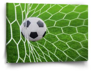 Sablio Obraz Fotbalový míč v bráně - 60x40 cm