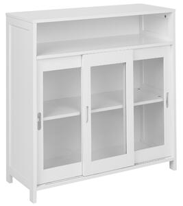 Prosklená komoda CRABTREE 86 cm Bílá