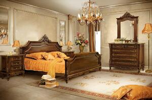 IBA Zámecká postel Royal (90, 160, 180 cm) Typ: Bílá se zlatou patinou, Šířka postele: 160 cm, Design čela: Čalouněné