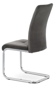 Jídelní židle, šedá sametová látka, DCL-440 GREY4