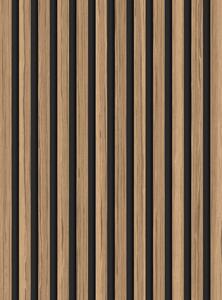 Mexen Lam-B, akustické stěnové lamely 275 × 30 cm, HDF deska 4 mm, technická dýha, ořech světlý, S100-275307-3015-017