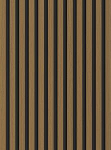 Mexen Lam-B, akustické stěnové lamely 275 × 30 cm, HDF deska 4 mm, technická dýha, teak zlatavý, S100-275307-3015-014