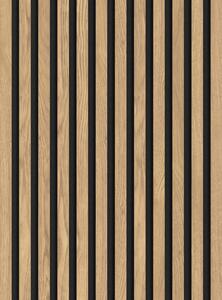 Mexen Lam-F, akustické stěnové lamely 275 × 30 cm, plstěný podklad 8 mm, technická dýha, borovice klasická, S105-275307-3015-012