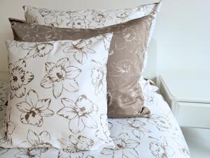 Nelly Bavlněný povlak na polštář - PRÉMIUM cappuccino květ Rozměr: 30/30 CM ZIP