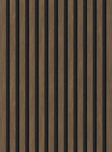 Mexen Lam-F, akustické stěnové lamely 275 × 30 cm, plstěný podklad 8 mm, technická dýha, ořech kakaový, S105-275307-3015-018