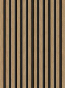 Mexen Lam-F, akustické stěnové lamely 275 × 30 cm, plstěný podklad 8 mm, technická dýha, ořech lněný, S105-275307-3015-015