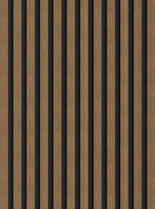 Mexen Lam-F, akustické stěnové lamely 275 × 30 cm, plstěný podklad 8 mm, technická dýha, ořech přírodní, S105-275307-3015-016