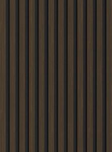 Mexen Lam-F, akustické stěnové lamely 275 × 30 cm, plstěný podklad 8 mm, technická dýha, ořech pálený, S105-275307-3015-024