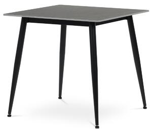 Vikio Jídelní stůl 80x80 cm keramická deska šedý mramor černé kovové nohy AJS158S