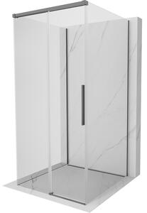Mexen Rox-3S, 3-stěnná prodlužovací sprchová kabina 110 x 110 cm, 8mm čiré sklo, grafitový profil, 8C2-110-110-95-00-3S