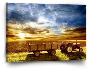 Sablio Obraz Traktor s vlečkou - 60x40 cm