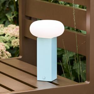 Hübsch LED stolní lampa na baterie LOW, modrá, výška 20 cm, kovová, s stmívačem jasu, stmívatelný, Modrá, Obývací pokoj / jídelna, kov, Moderní