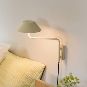 Hübsch LED nástěnné světlo COVER, písková barva, výsuv 30 cm, kov, Krémová / jantar, Obývací pokoj / jídelna, kov, Moderní
